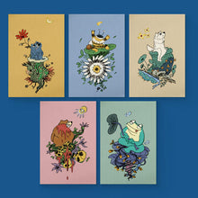 Load image into Gallery viewer, Shitaryou / Nemurenai Ookami Foil-stamped postcard set (5 types in total, with original envelope)